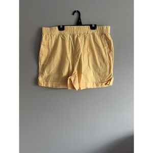 NEW PACT XL Linen Cotton Blend Women's Yellow Daffodil Rhea Tabbed Shorts